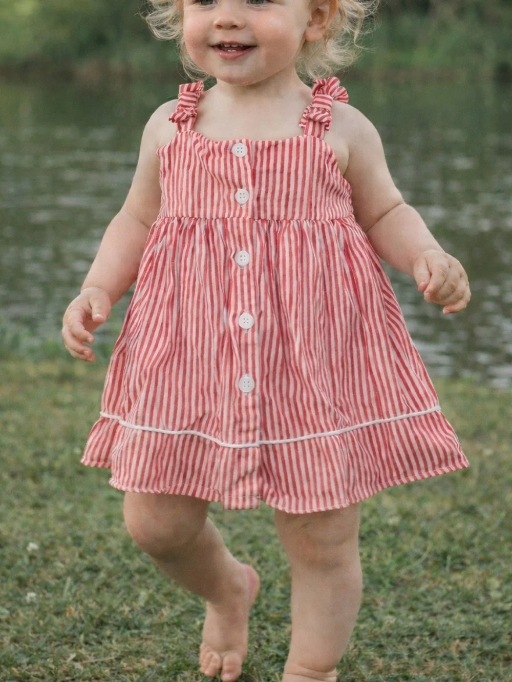 Gymboree Red & White Striped Baby Girl Dress 12–18M Summer Cotton Cute